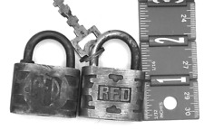 Vintage (2) Two RFD Padlocks one with original key picture