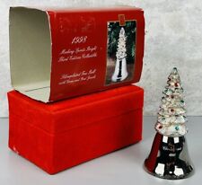 Vintage 1998 Silver-plated Christmas Tree Bell With Velveteen Box Madison Avenue picture