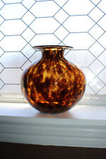 Large Maestri Vetrai Azzurra Murano Glass Vase Tortoise Shell picture