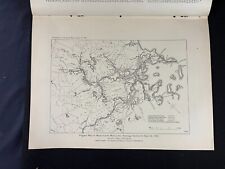 1894 Antique Industrial Drawing Progress Map Massachusetts Sewerage Systems picture