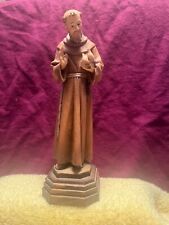 vintage anri wood carvings italy St. Francis  7” tall excellent condition  picture