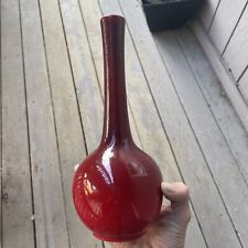 HTF Royal Haeger Vase Atomic Red Bottle onion Vase Pottery MCM 10