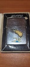Vintage 1950’ Town & Country Enameled Trout Zippo Lighter Matching Insert  picture