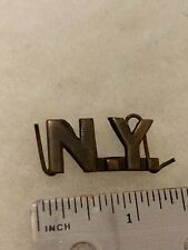 Authentic WWI US Army New York NY Militia Officer Collar Insignia Lapel Pin picture