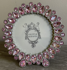 Olivia Riegal Photo Frame Pink Crystals Circular Wedding Baby Spring 6x6 picture