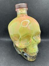Crystal Head Vodka Bottle: Colorful Stained Glass Skull Candle Decor (EMPTY) picture