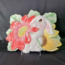 Fitz and Floyd Bunny Blooms Plate Rabbit Flowers Easter Serving Dish CRAZE READ picture