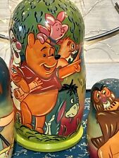 Rare Christopher Robin Russian Hand Made/ Painted Nesting Doll- 8” Tall - 7 Pce picture