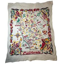 Vintage 1940s 1950s California Map Tablecloth picture