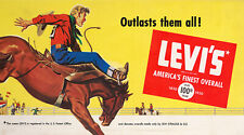 LEVI'S AMERICA'S FINEST OVERALL 100th YEAR  ADVERTISING METAL SIGN picture