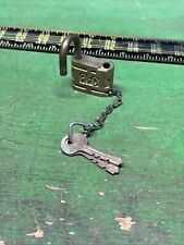 Vintage RFD Rural Free Delivery Padlock Mail Postal Service Lock Brass Chain Key picture