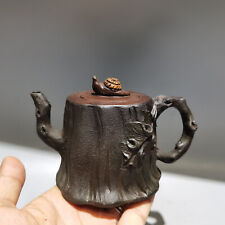 5.1″ china Yixing Zisha clay carved Snail Stump statue Kung Fu tea Health Teapot picture