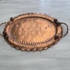 Vintage Gregorian Solid Copper Tray with Roses picture
