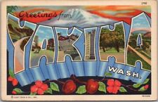 Vintage YAKIMA Washington Large Letter Postcard Curteich Linen / 1943 Cancel picture