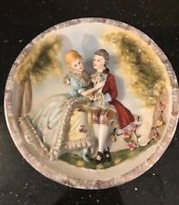 VINTAGE RAISED RELIEF 18TH CENTURY LORD & LADY DESIGN DECORATIVE PLATE  picture