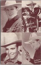 c1940s  - 4 Cowboy Movie Actors Mutoscope Arcade Card Bob Steele / Paul Parry picture