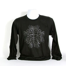 Black Northwest Native Sun Design Long Sleeve Shirt American Apparel picture