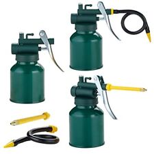 Oil Can Pump Oiler Can8oz. Green Metal Can Bottle With Flexible And Straight Spo picture