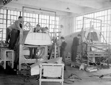Workers building Navy planes at the Brewster Aeronautical Corporat .. Old Photo picture