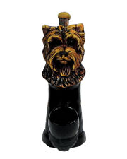 Yorkie Dog Head Handmade Tobacco Smoking Hand Pipe Pet Yorkshire Toy Puppy Gifts picture