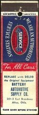 EARLY automotive ~ UNITED MOTORS SERVICE ~ matchbook cover ALTUS, OK oklahoma picture