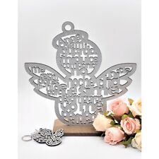 US 12pcs Silver Angel Wooden Religious Centerpiece Baby Shower Wedding Party picture