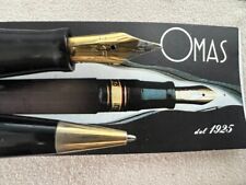 Omas Extra Pen Fountain Pen Penholder+Sphere Black Scrivono Italian Vintage picture
