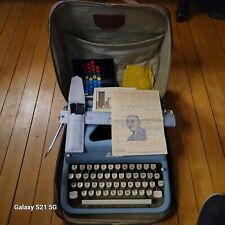 Everest Typewriter In Leather Case W/ Manual Made In Italy Original Receipt 1964 picture