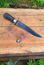 ANTIQUE DAGGER KNIFE FIXED HANDLE WOOD BRASS EUROPEAN RARE OLD 18TH CENTURY picture
