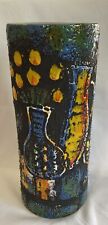 Dramatic Alvino Bagni for Raymor Cylinder Vase R-1989 Italy Textured Vibrant picture