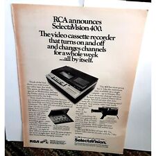 1979 RCA SelectaVision 400 Video Cassette Recorder Vintage Print Ad Original 70s picture