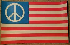 AMERICAN PEACE FLAG VINTAGE 1970 SILKSCREENED BLACKLIGHT POSTER PRO ARTS #2 picture