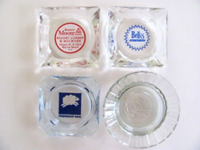4-ASHTRAYS VINTAGE COLLECTIBLE GLASS, BELKS, HOLIDAY INN, RARE PATTERNS, NICE picture