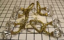 Napkin Rings Gold Rope Acrylic Crystals Set of 4 Peebles NWT NOS picture