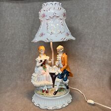 Vintage Lamps Rare Antique Capodimonte  Porcelain  Hand Painted Italy Tea Light picture