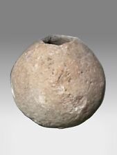 Ancient Mayan Pottery Censer Incense Vessel 2” Round picture