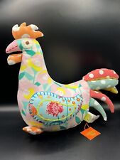 Large Rooster Chicken Patchwork Plush Stuffed Animal Made In Thailand 12 x 11 picture