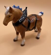 Vintage Retired Hagen Renaker Porcelain Draft Horse With Blue Collar picture