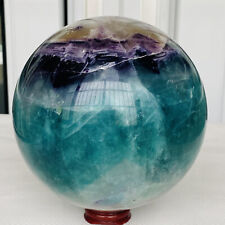 3900g Natural Fluorite ball Colorful Quartz Crystal Gemstone Healing picture