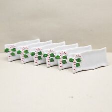 Vtg Lillian Vernon Candy Cane Placecards Set of 6 Ceramic Christmas READ (Set 1) picture