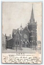 1906 Concordia Lutheran Church Street View Buffalo New York NY Antique Postcard picture