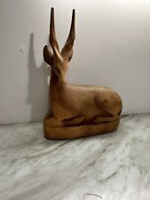 Vintage MCM Hand Carved Gazelle picture