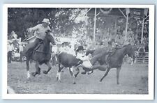 1941 Iowa's Championship Rodeo Horse Cowboy Sidney Iowa Vintage Antique Postcard picture