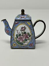 Kelvin Chen Flowers Enamel Miniature Teapot #33 picture