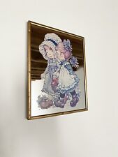Girls Screen Printed Mirror Frame in Dresses. Vintage 1980s Sarah Kay Style picture