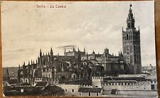 Sevilla Vista de la Catedral Postcard, Spain Cathedral artist sketch Aerial view picture