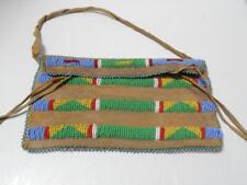 ANTIQUE PLAINS LAKOTA SIOUX INDIAN BEADED POSSIBLE BAG / POUCH NICE SIZE picture