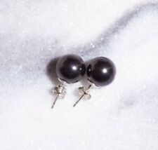 Shungite earrings made with 925 silver, beads 10mm, 4G 5G EMF Protection picture