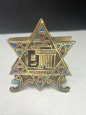 JERUSALEM Star Of David Vintage Brass Napkin Holder picture