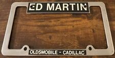 Ed Martin Oldsmobile Cadillac Dealership Booster License Plate Frame Indiana picture
